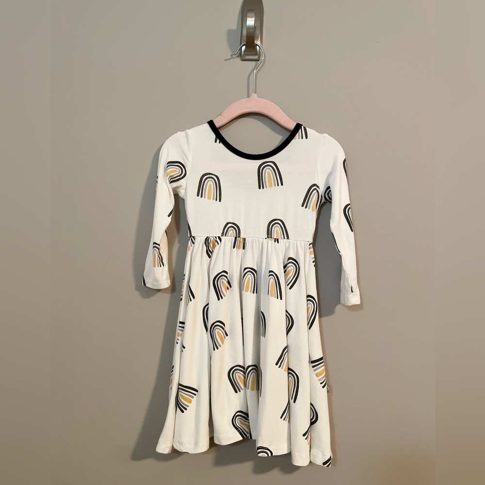 Kyte baby 18-24m long sleeve twirl dress - METALLIC RAINBOW